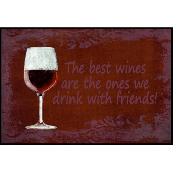 Carolines Treasures The best wines are the ones we drink with friends Indoor or Outdoor Mat SB3068JMAT - main